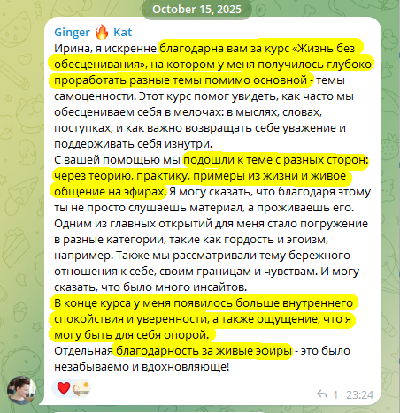 Екатерина Д: получилось глубоко проработать разные темы